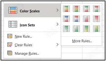 الخيار " Color Scales "
