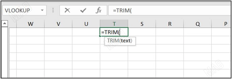 التابع "=TRIM" الخاص بازالة الفراغات