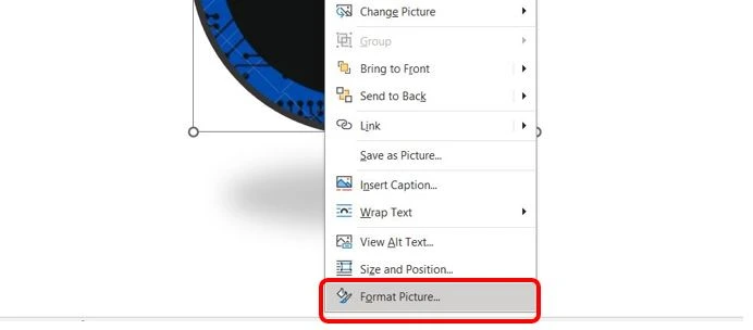 "تنسيق الصورة (Format Picture)" - صورة دائرية في الوورد