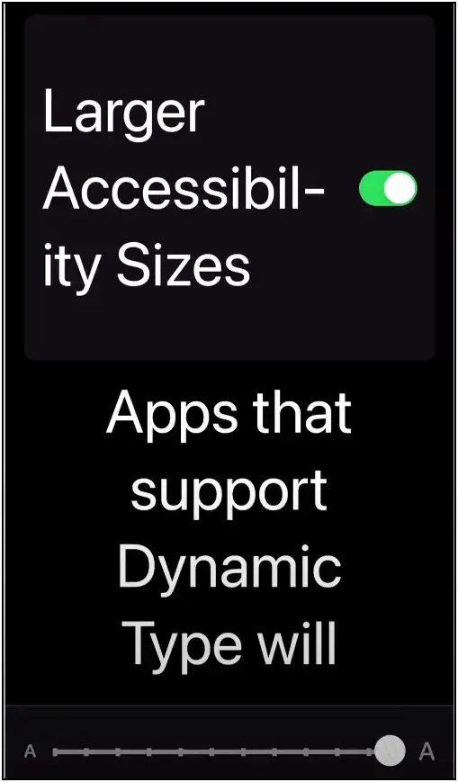 "Larger Accessibility Size"